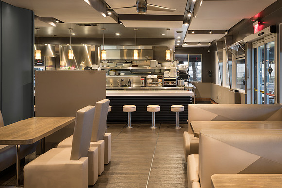 View towards counter and kitchen