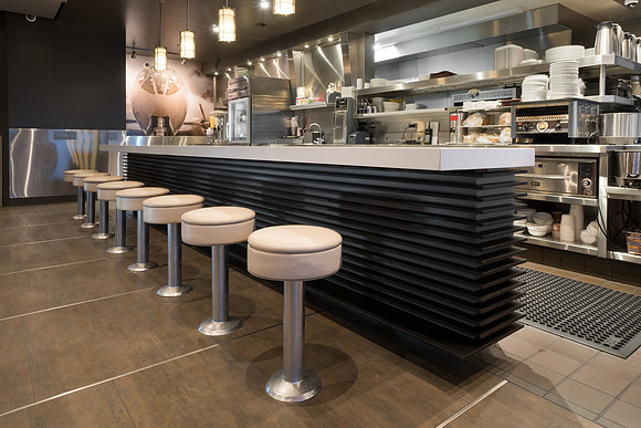 Counter and barstools