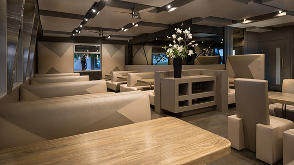 Wide view of dining room