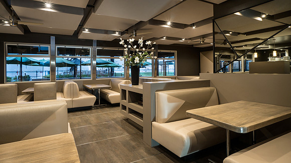 Custom booths in restaurant interior